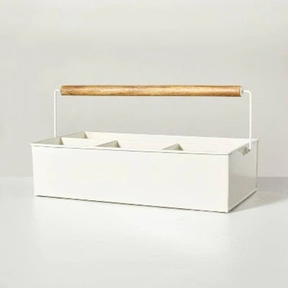 Divided Metal Multipurpose Garden Caddy Cream - Hearth & Hand Magnolia, TargeT